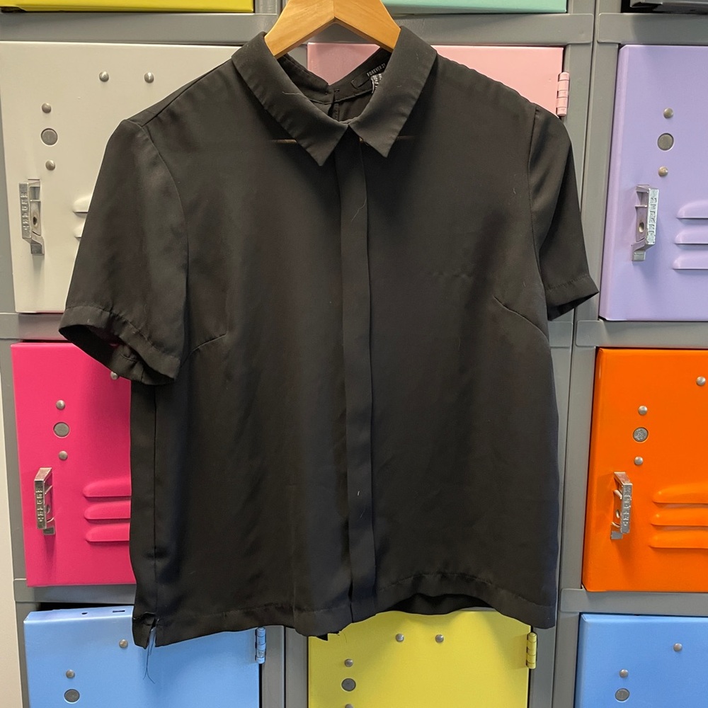 Forever 21 Black Blouse, buttons in back